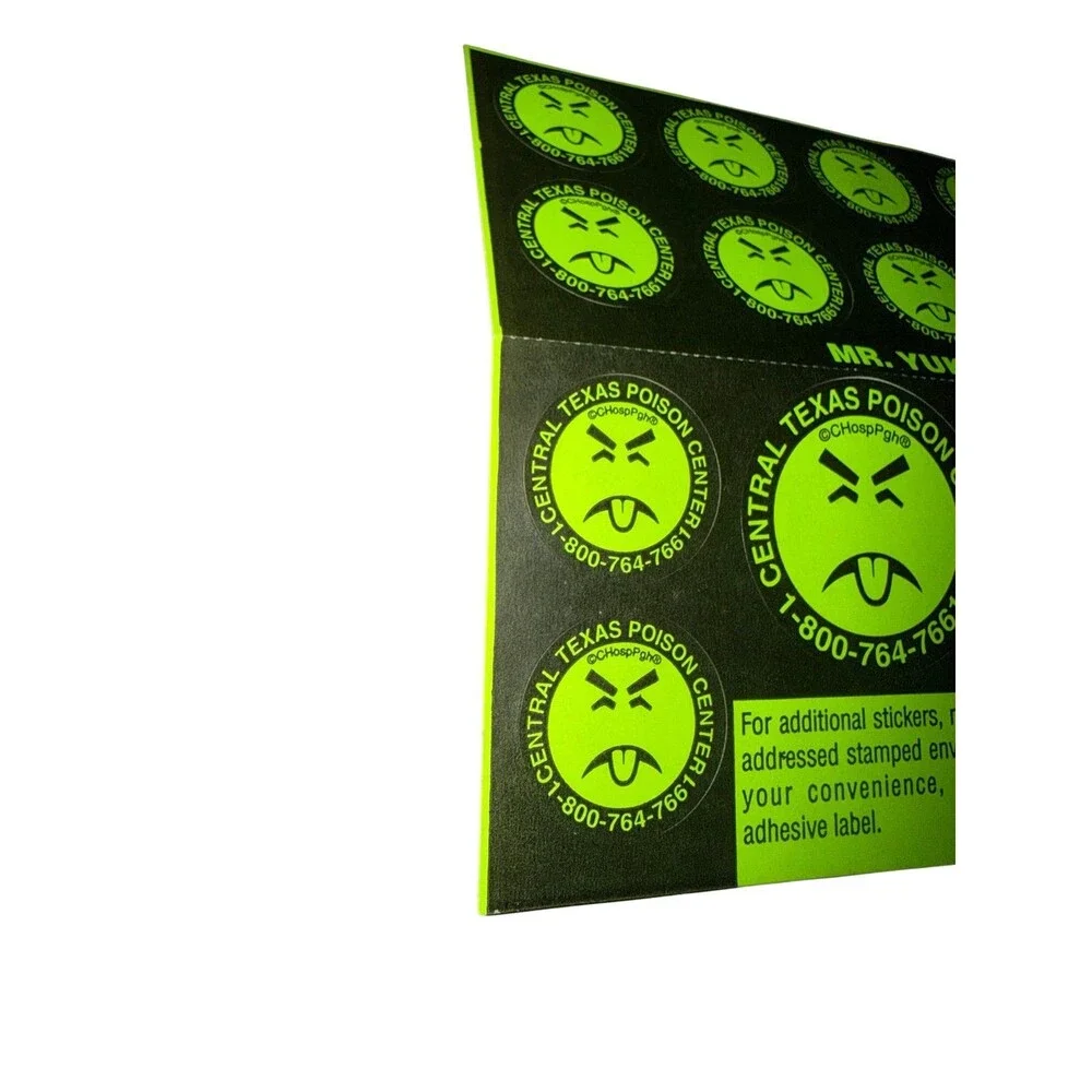 Vintage Mr. Yuk Poison Warning Sticker Sheet Texas Poison Center 1972 Safety Dec